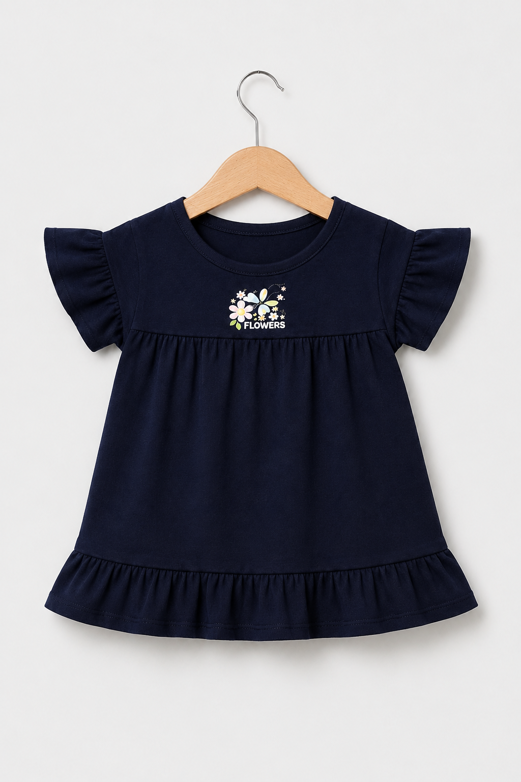 Navy Blue Flowers T-shirt Top Secondary image