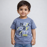 HAZEL GREY "NEW YORK CITY" PRINT HALF SLEEVES T-SHIRT FOR BOYS