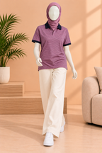 Black With Purple Stripes Polo For Unisex
