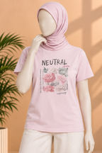 PINK PRETTY DENIM PRINT T-SHIRT FOR WOMEN
