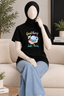 BLACK GOOD THINGS PRINT T-SHIRT FOR WOMEN