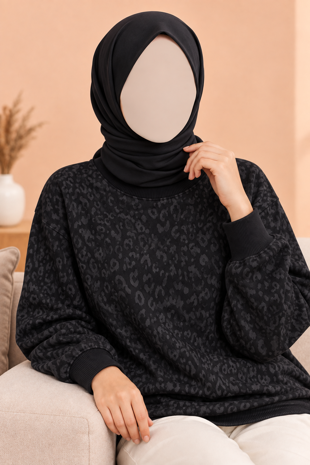 Cheetah Ribbed Fabric Sweatshirt Secondary image