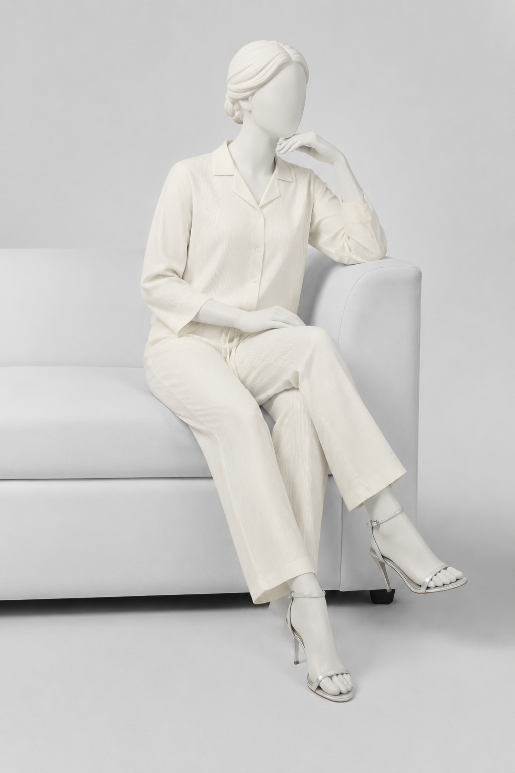 Skin Co-ord Ribbed Fabric Suit For Women Main image