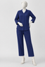 Royal Blue Co-ord Ribbed Fabric Suit For Women