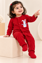 RED Little Bunny Cozy Baby Romper For GIRL.