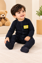 Black GOOD DAY Print Romper For Winters