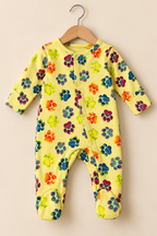 Yellow Little Paws Cozy Baby Romper