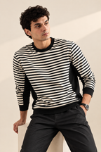 Black Stripes Soft Peak Sweatshirt