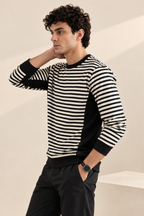Black Stripes Soft Peak Sweatshirt