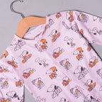 PURPLE "SNOOPY" PRINT FULL BODY FULL SLEEVES ROMPERS