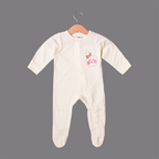 YELLOW "RABBIT" PRINT FULL BODY FULL SLEEVES ROMPERS