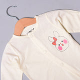 YELLOW "RABBIT" PRINT FULL BODY FULL SLEEVES ROMPERS