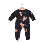 BLACK LOVE LIFE TEDDY PRINT FULL BODY FULL SLEEVES ROMPERS