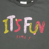 DULL BLACK IT'S FUN TIME PRINTED SWEATSHIRT