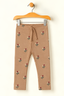 LIGHT BROWN FLOWERS PRINTED RIBBED FABRIC TROUSER PAJAMA