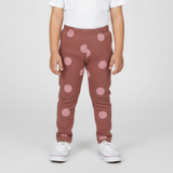 BROWN POLKA DOTS PRINTED HEAVY RIBBED FABRIC PAJAMA FOR GIRLS