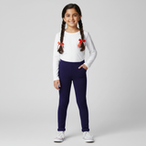 NAVY BLUE PLAIN FLEECE WARM LEGGING TROUSER FOR GIRLS