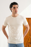 CREAM PLAIN T-SHIRT FOR MEN