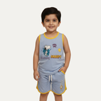 Sky Blue Snoopy Sando Suit For Boys