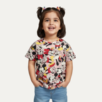 Pink Minnie Mouse Print T-shirt Top For Girls