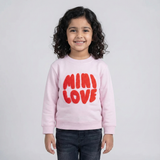 PINK MINI LOVE EMBROIDERED TERRY FABRIC SWEATSHIRT