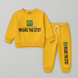 Mustard "M" Print Fleece Fabric Suit For Winters