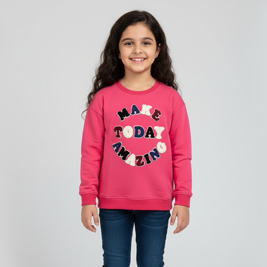 Blush Pink Make Today Fleece Fabric Sweatshirt Main image