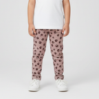 BROWN FLOWERS BACK DOUBLE POCKET HEAVY RIBBED FABRIC PAJAMA FOR GIRLS
