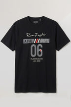 BLACK "06" PRINT T-SHIRT FOR MEN