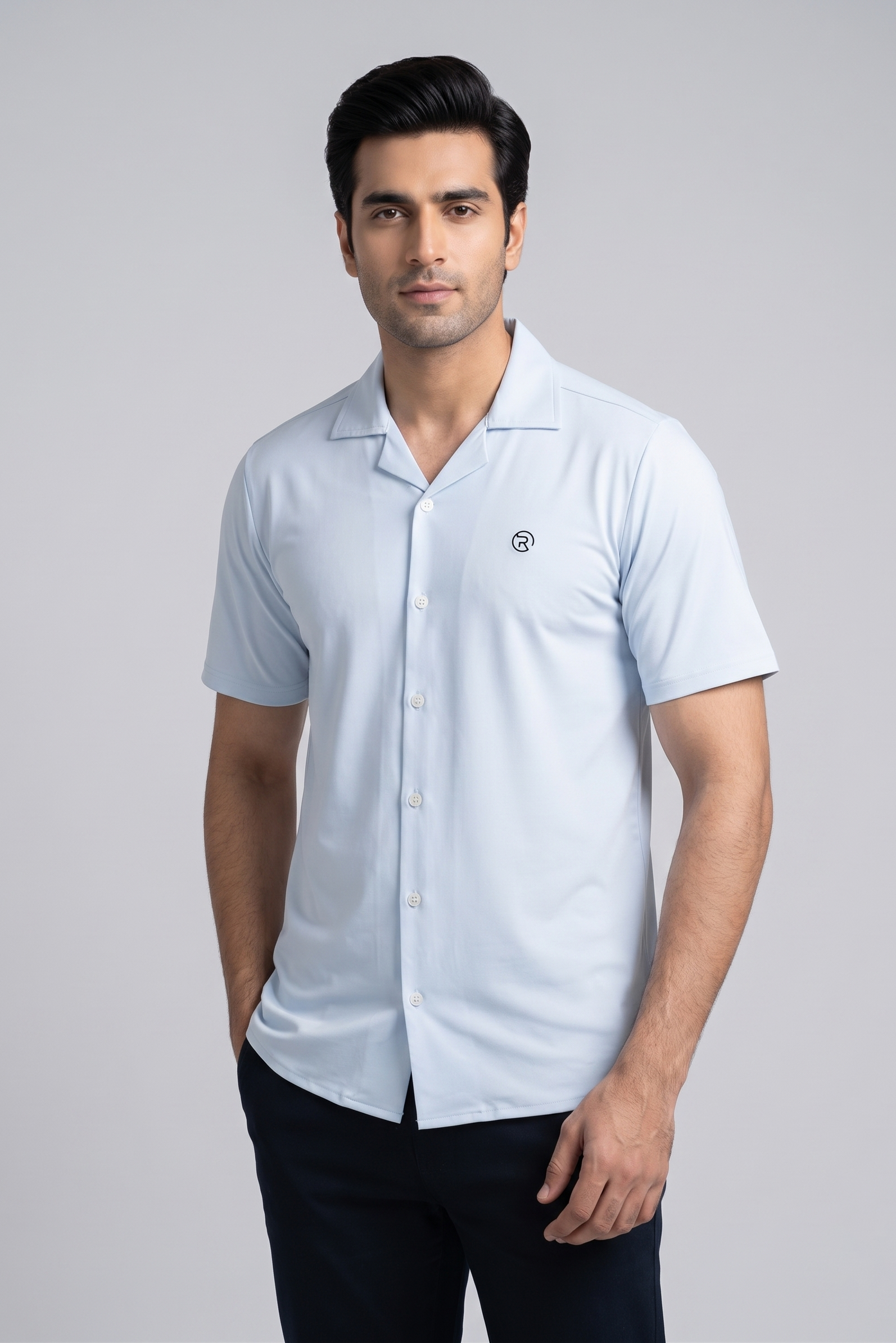Sky Blue Dri-Fit Half Sleeves Casual Shirt For Men Main image