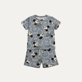 Blue Mickey Mouse Print Cotton Jersy Suit For Boys