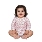 WHITE WITH RED ROSE PRINTED FULL SLEEVES HALF BODY ROMPER