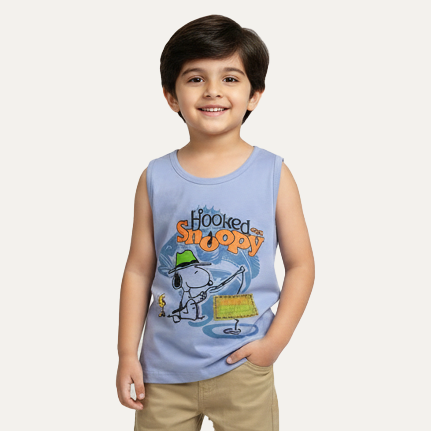 Blue Snoopy Print Sando For Summers