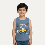 Blue Go Go Car Print Sando For Summers