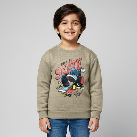 Brown Skate Fur & Fleece Fabric Sweatshirt