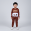 BROWN & GREY "MICKEY" PRINTED TERRY FABRIC WINTER SUIT