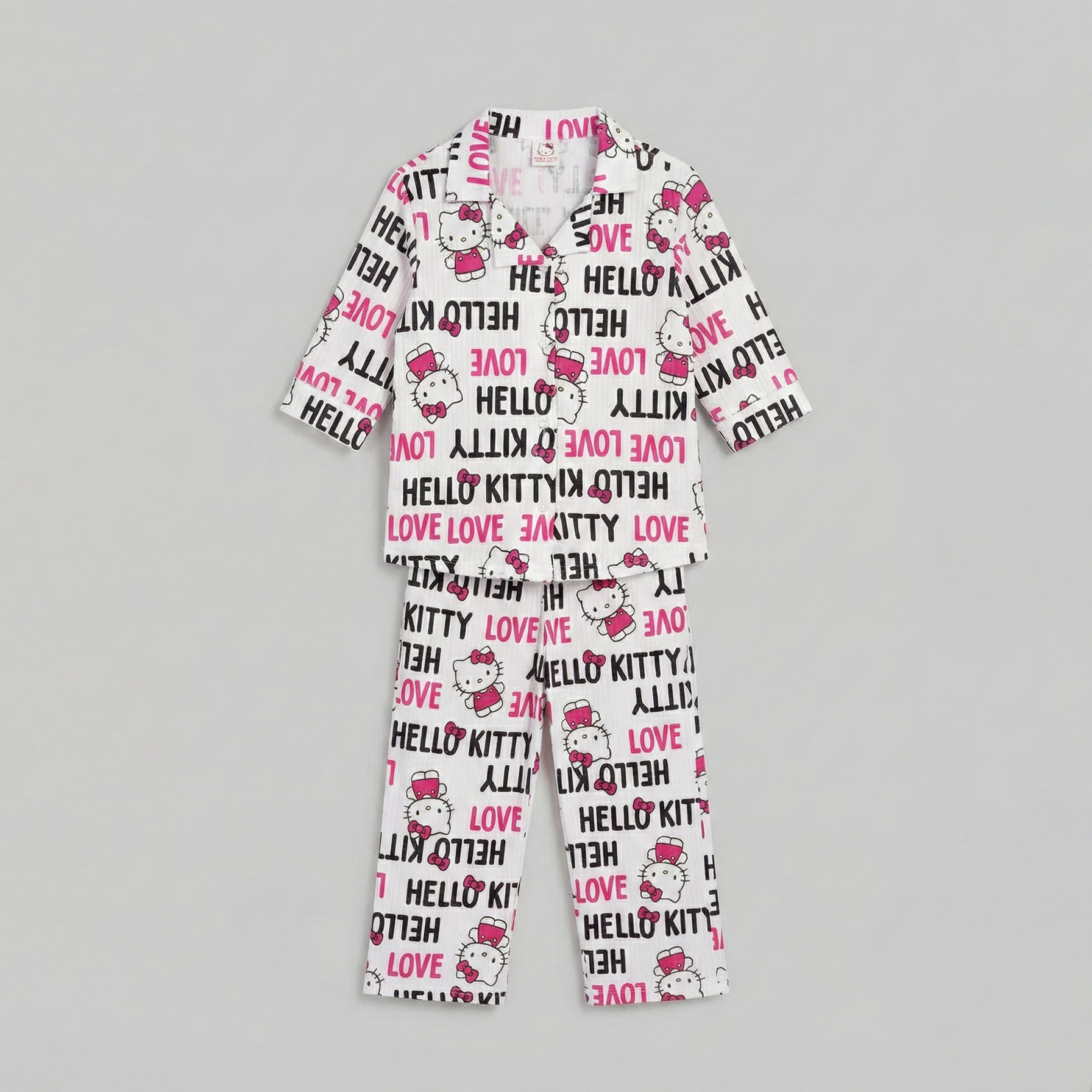 Pink Kitty Shirt With Trouser Suit Secondary image