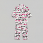 Pink Kitty Shirt With Trouser Suit