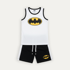 White Bat-Man Sando Suit For Boys