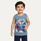 Blue Summer Time Print Sando For Summers