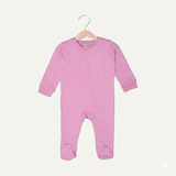 DARK CORAL PINK PLAIN FULL BODY FULL SLEEVES ROMPERS