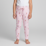 PINK STRAWBERRY PRINT RIBBED FABRIC PAJAMA TROUSER