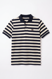 Navy Blue With Cream Stripes Polo For Men