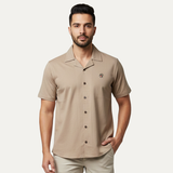 Light Brown-Premium Quality Half Sleeves Casual Shirt For Men