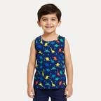 Blue Dino Print Sando For Summers
