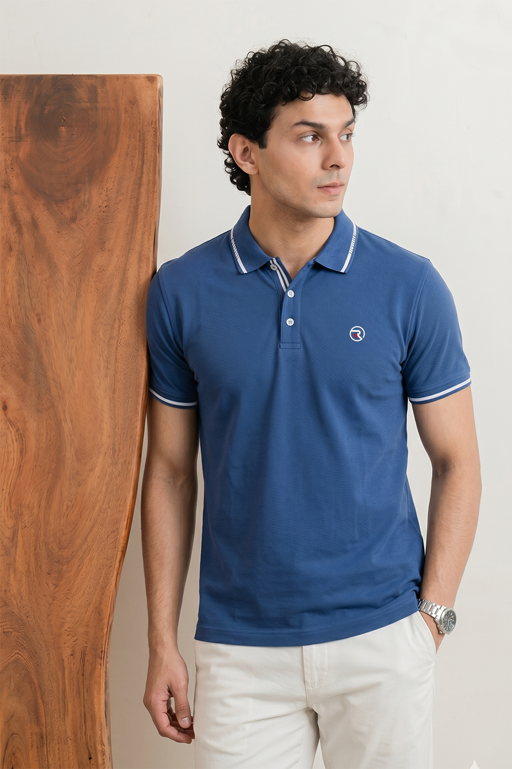Blue PK Fabric Polo For Mens Main image