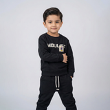 Black Mbulift Print Suit For Winters