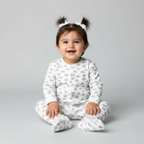 WHITE WITH GREY CLOUDS PRINTED FULL BODY FULL SLEEVES ROMPERS