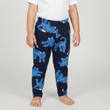 NAVY BLUE CAT PRINT JERSY FABRIC PAJAMA TROUSER