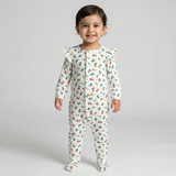 White Flowers Print Romper For Winters